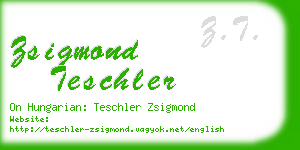 zsigmond teschler business card